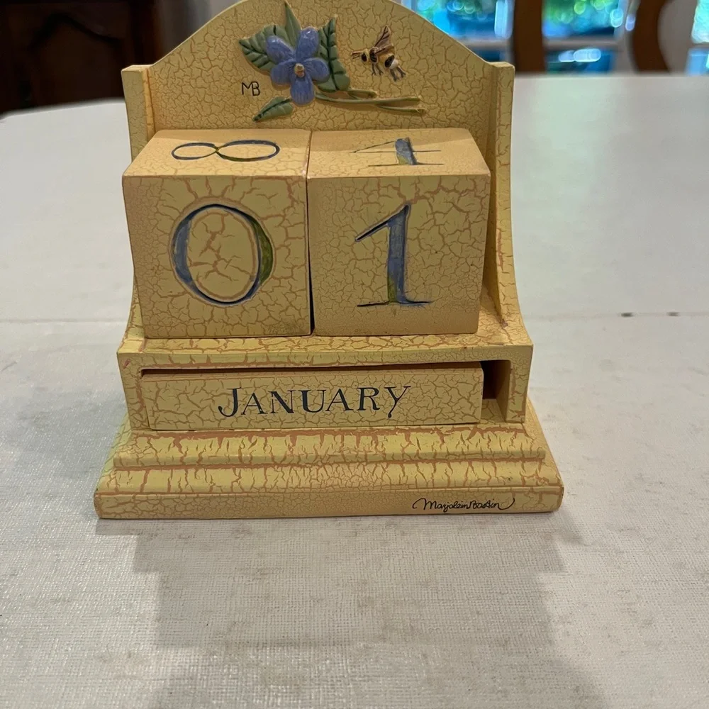 Vintage Style Marjorlein Bastin block Perpetual Calendar. Totally cottagecore